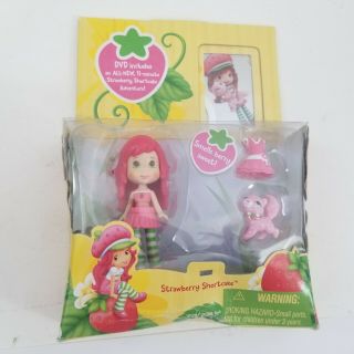 Strawberry Shortcake Mini Dvd With Mini Doll & Custard Cat 2009 Hasbro