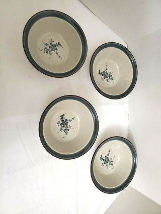 Set Of 4 Vintage Noritake Folkstone Stoneware Pleasure Soup/cereal Bowls 8344