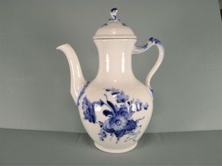 Blue Flowers Porcelain Coffee Pot - Royal Copenhagen - Denmark - 10 " Tall