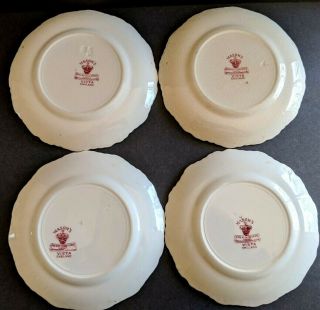 Vintage Masons Patent Ironstone China Vista Pink Bread & Butter Plate Set of 4 2