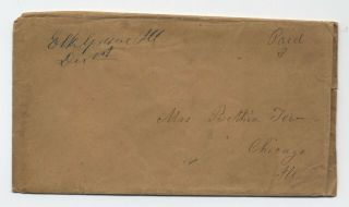 1852 Elk Grove Il Manuscript Stampless Cover With Letter [5806.  407]