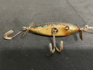 Vintage South Bend Injured Minnow Wooden Fishing Lure W/glass Eyes