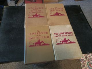 4 VINTAGE LONE RANGER HARDBACK BOOKS - 1940 ' s - - VG, 2