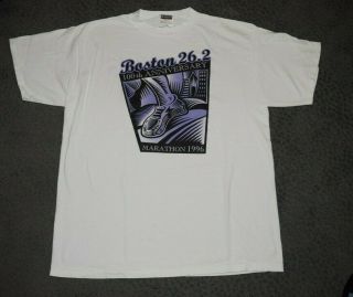 1996 100th Anniversary Boston Marathon T - Shirt Size Xl Brooks Running