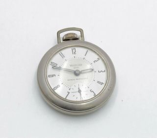 Vintage 1950s Westclox Dax Mechanical Open Face Pocket Watch Wb56 - 1