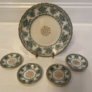 Rare Antique John Maddock & Sons “baltic” Plate And 4 Butter Pats