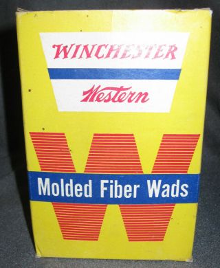 Vintage Winchester Western W12f3/8 12 Ga 3/8 " Molded Fiber Wads W/ Box