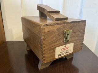 Vintage Kiwi Hand Crafted Shoe Valet Shoe Shine Dovetail Wooden Box Gift For Men