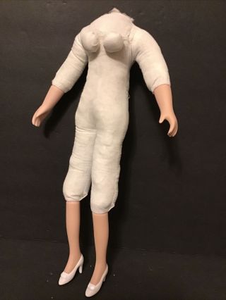 Porcelain Doll Body Stuffed Muslin Torso W/arms - Legs - 14.  5 - 15”tall - Hi Heels (d15)