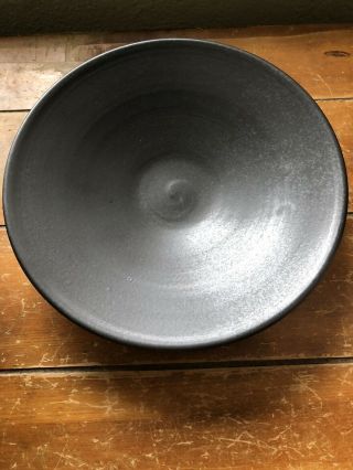 Paddy Mcneely Studio Footed Bowl/plate.  Signed Black Matte.