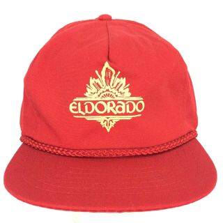 Vtg El Dorado Hotel Casino Reno Cap Script Logo Strap Trucker Baseball Dad Hat