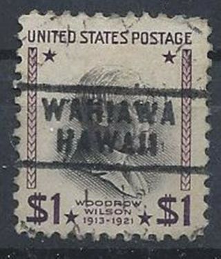 Hawaii Precancels,  $1 Woodrow Wilson,  Wahiawa,  Type 729
