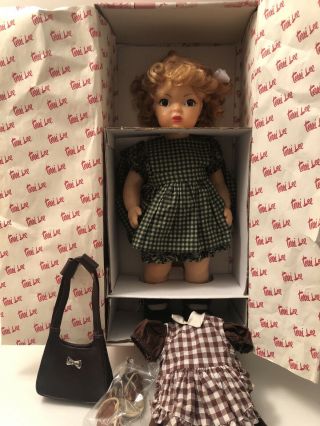 Vintage Terri Lee Doll 16 " With Green Gingham Dress And Extra Brown Gingham Dres