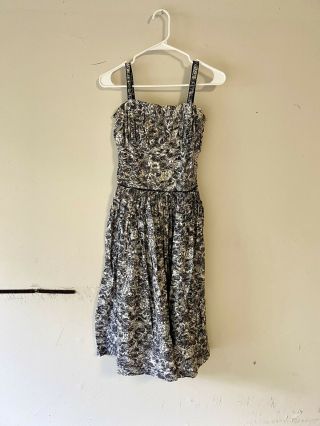 Vintage 1950s Handmade Dress/ 50s Dress/ Metal Zipper