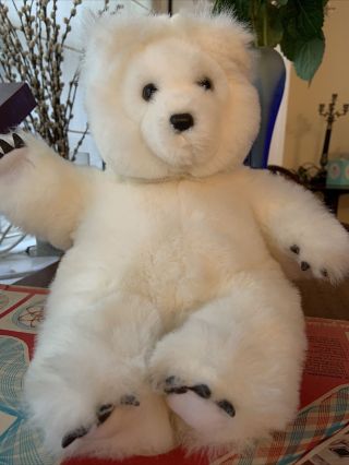 Applause 1987 Plush White Bear Wallace Berrie & Co Rubber Claws Teddy Polar
