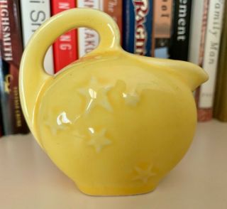 Vintage Yellow Shawnee Pottery Usa Miniature Pitcher With Stars
