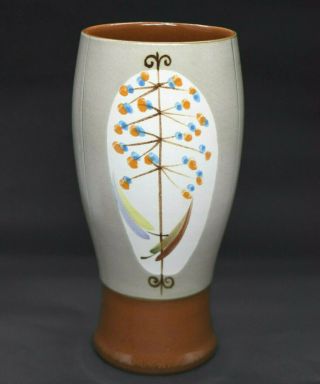 Vintage Denby Art Pottery Vase Glyn Colledge Freestone Mid - Century Ca 1958