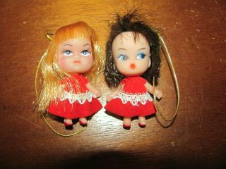 Vintage Liddle Kiddles Christmas Holiday Girl Ornaments Dolls