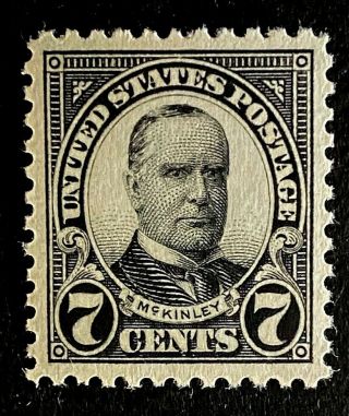 Us Stamps,  Scott 559 1923 William Mckinley 7c Xf,  M/nh.  Very Large Margins.