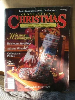 Vintage Christmas Better Homes & Gardens Cross Stitch Country Crafts 1990 Exc.