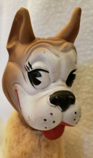 Vintage Gloria Toy Co.  Rubber Face Dog Animal Toy Plush 7.  5 " X 6.  5 " X3 "