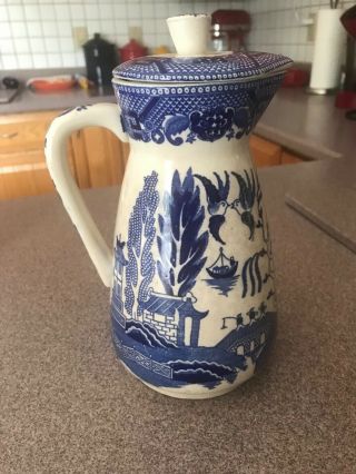 Blue Willow Pitcher/carafe 9 1/2 " Tall