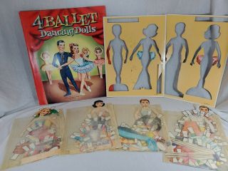Vtg Whitman Boys & Girls Paper Dolls 4 Ballet Dancing Set 1955 1951 (bx2