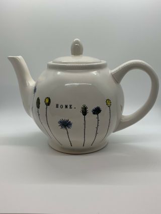Rae Dunn Home Teapot W/ Flowers
