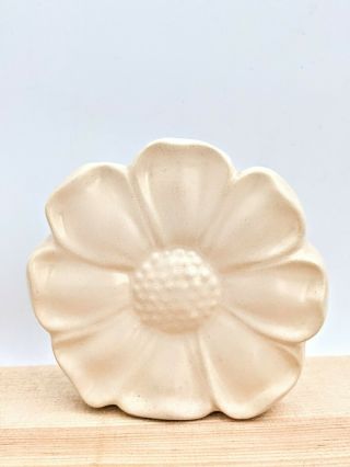 Vintage 1940 Mccoy Pottery Rustic Line Cream Flower Blossom Wall Pocket Farm