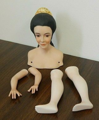 Carmelita Hand - Made Porcelain Doll Head,  Arms,  Legs,  1973 Conference Project