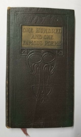 Vintage Book One Hundred And One Famous Poems Compiled By Roy S.  Cook 1929