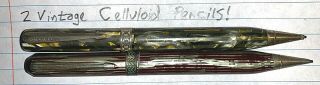 Collectibles,  Mechanical Pencils,  2,  Vintage,  Celluloid,  Diamond Point,  Unbranded,  Exc