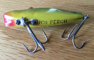 Vintage Pico Perch Crankbait Lure,  Frog Color 2
