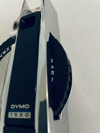 Vtg Dymo Model 1550 Tapewriter Label Maker Chrome Silver & Black