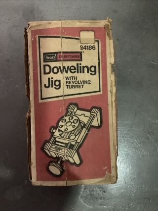 Vintage Sears Craftsman 9 - 4186 94186 Doweling Jig W/ Revolving Turret W/ Box