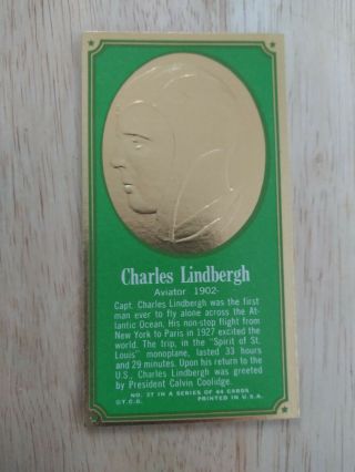 Vintage 1965 Topps Charles Lindbergh Presidents And Famous Americans Beauty