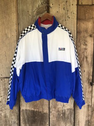 Vtg 90s Mobil 1 Racing Jacket Usa Dm Apparel Mens Size Xxl Logo Coat
