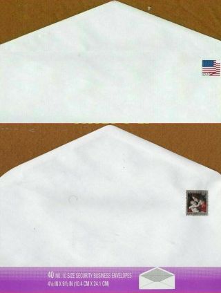 $55 = 100 Security Envelopes Forever Flag & Christmas Stamps 55¢ Cents
