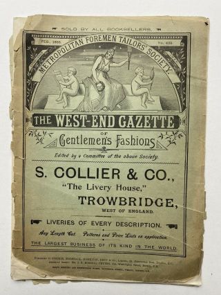 Antique The West End Gazette Of Gentleman’s Fashions February 1898 Vol 87 No 428