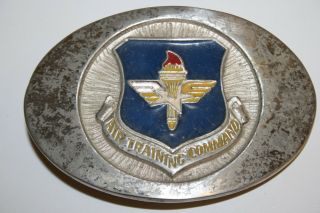 Vintage Air Training Command Logo Air Force Usaf 1988 Brass Belt Buckle Rare