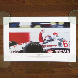Mario Andretti Thanks For The Memories Vintage Signed / Autographed Lithograph