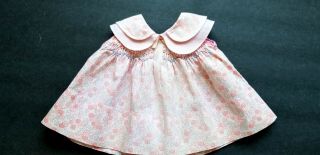 Vintage Pink And Blue Floral Doll Dress For Patsy Types Shirley Temple 7 1/2 " L