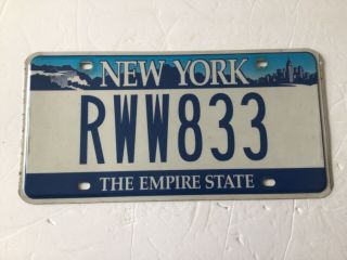 Vintage York State Blue & White Vanity License Plate (rww833)
