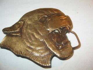 Vintage 1977 Bergamot Brass Cougar Belt Buckle Usa Mountain Lion Wild Cat