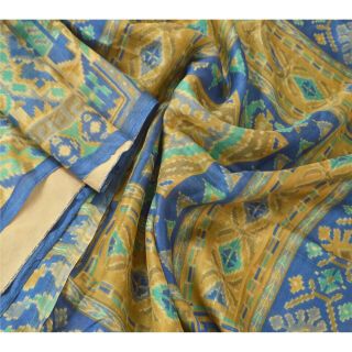Sanskriti Vintage Sarees 100 Pure Silk Printed Sari Craft 5 Yard Decor Fabric 2
