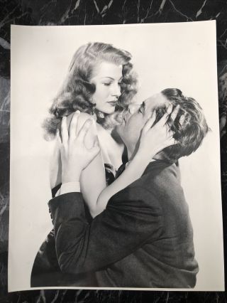 Actress Rita Hayworth And Glenn Ford Vintage Photo 7.  5x9.  5 Inch
