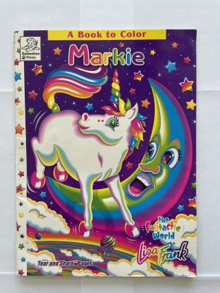 Vintage Lisa Frank Markie The Unicorn Coloring Book (17 Page Sides Uncolored)