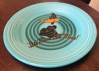Fiesta Ware,  Looney Tunes Daffy Duck Turquoise 10.  5” Dinner Plate
