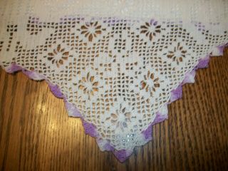 2 VINTAGE WHITE PILLOWCASE W/ HAND CROCHETED INSERTS - 22 