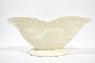 Vintage Haeger Pottery Matte Ivory White Shell Planter Art Deco 3416